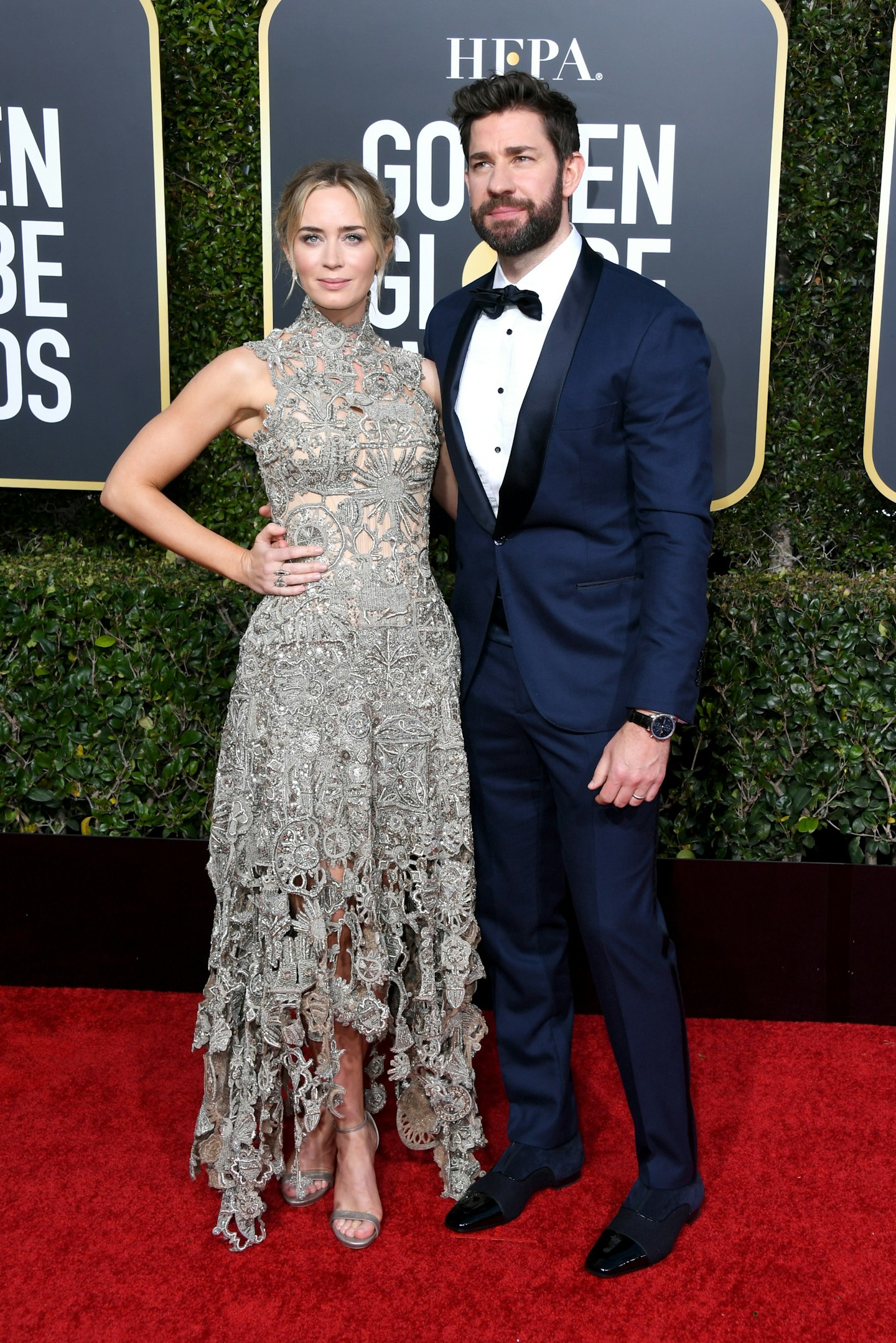 Emily Blunt and John Krasinski at the 2019 Golden Globes