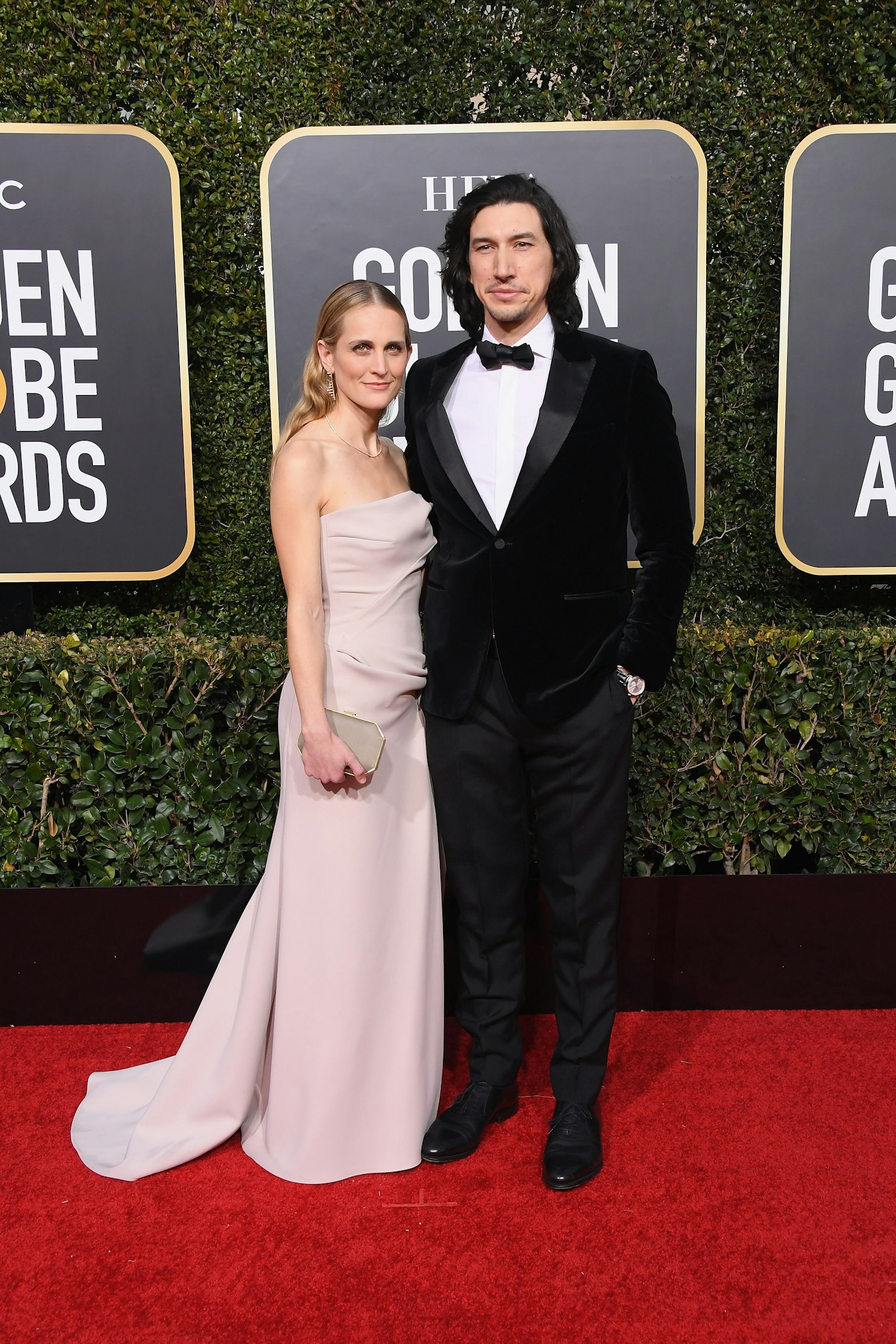 Joanne Tucker and Adam Driver at the 2019 Golden Globes