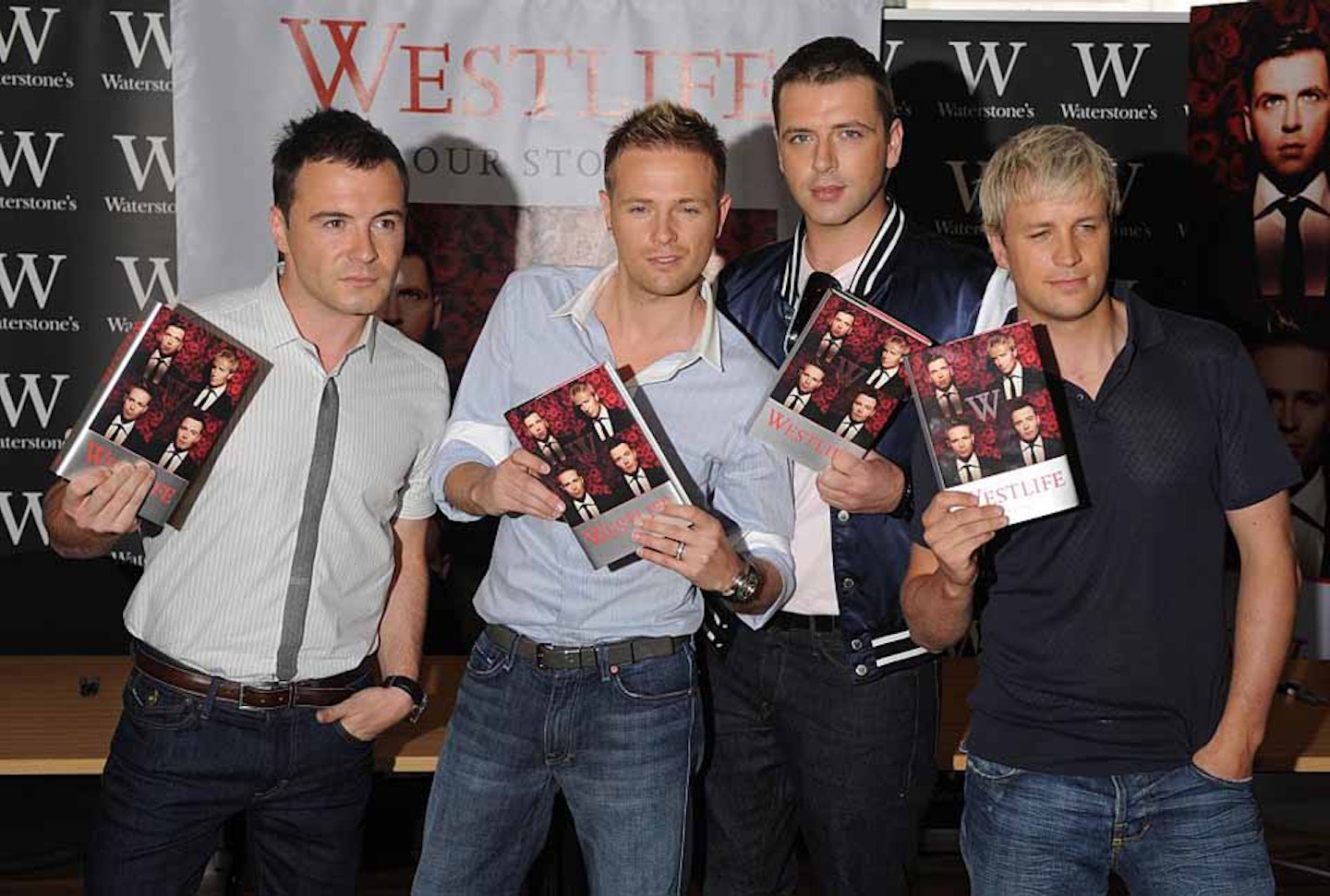 Westlife attend a book-signing at Waterstone's (2008)