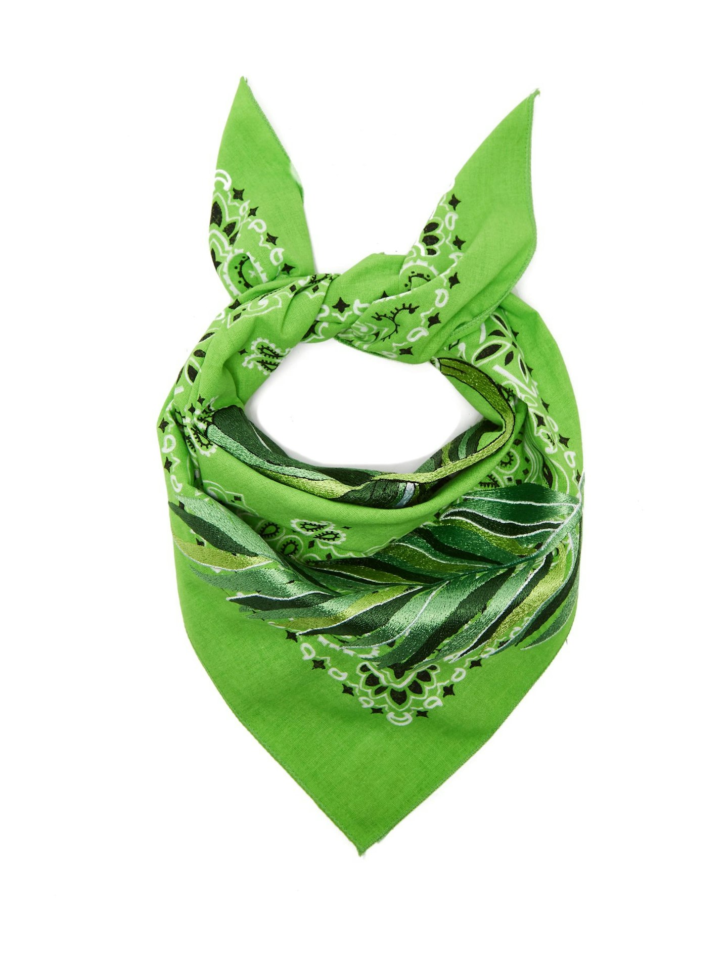 Kilometer Paris, India Embroidered Cotton Bandana Scarf, £152