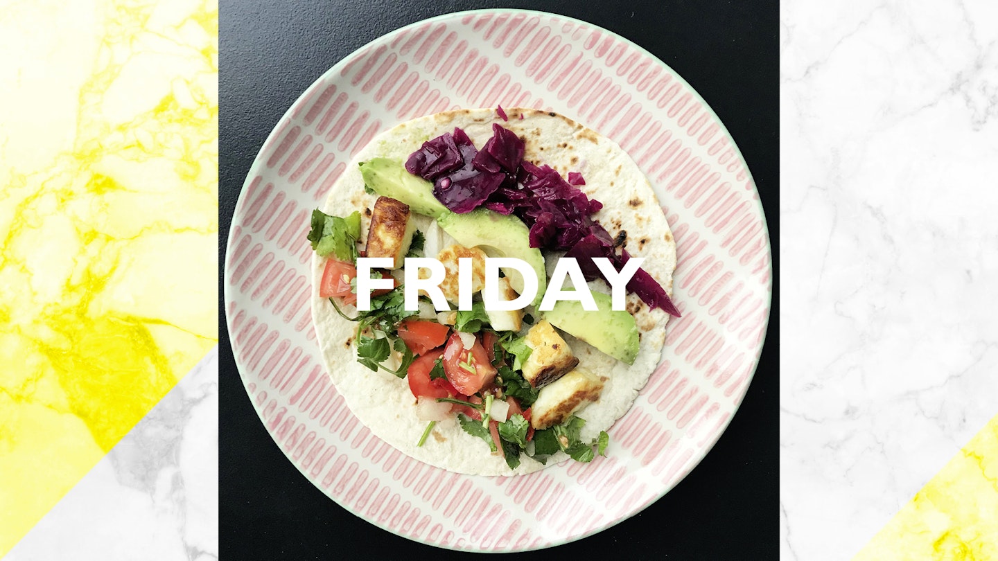 Friday – Halloumi tacos, 20 mins