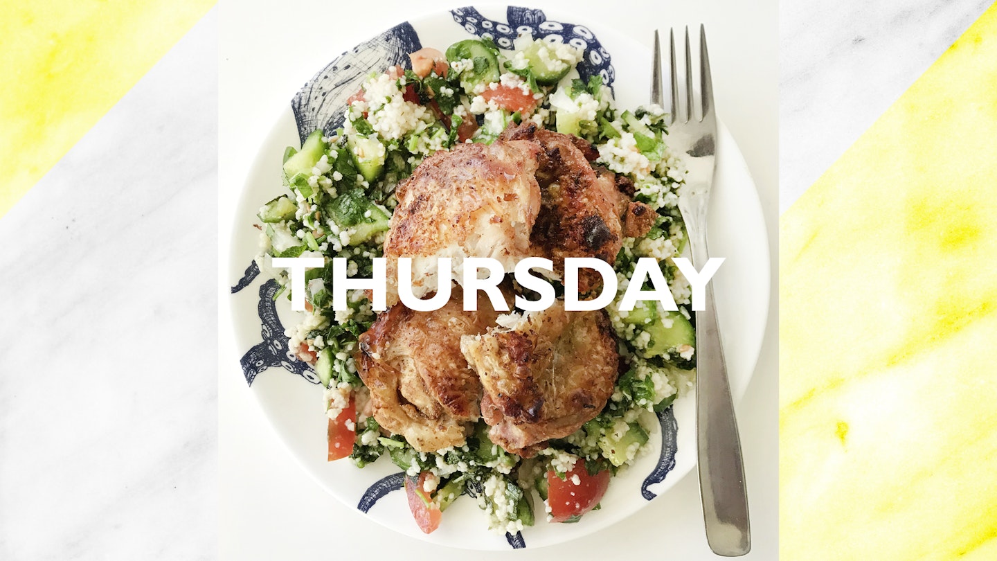 Thursday – Chargrilled chicken & tabbouleh, 20 mins