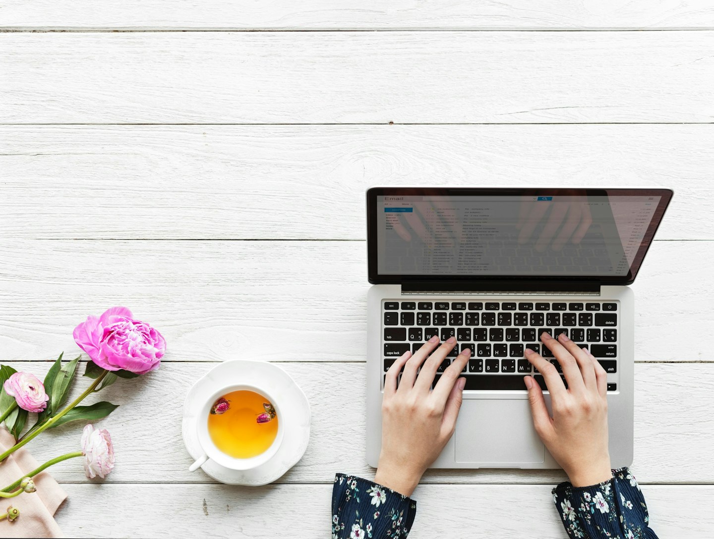 woman on computer