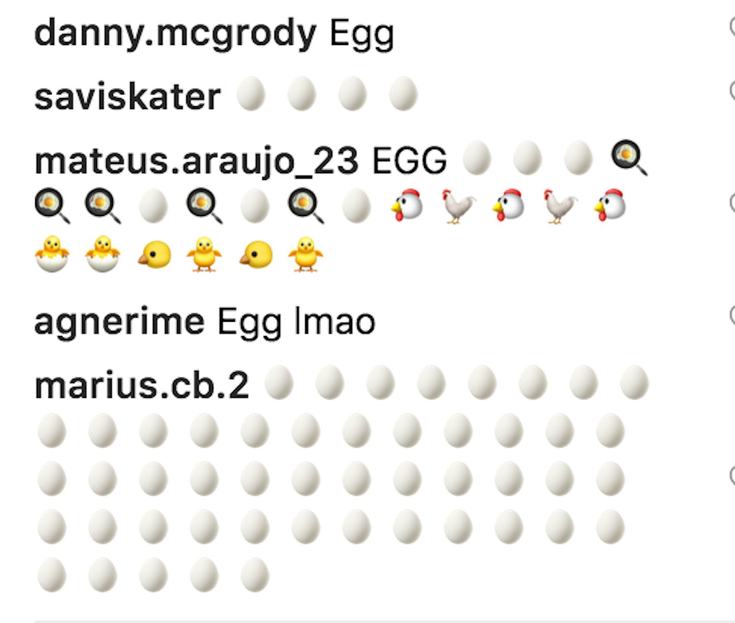 Instagram eggs