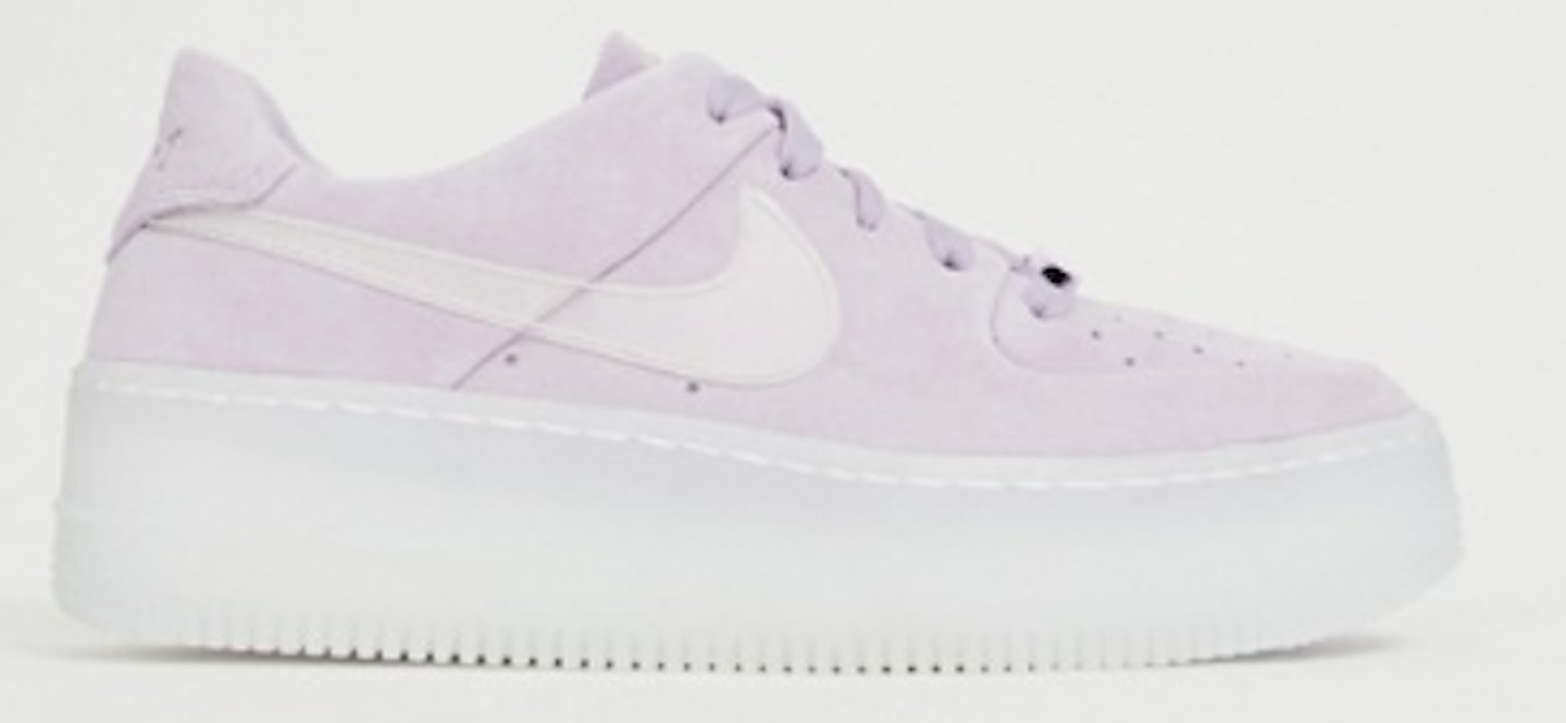 Nike, Lilac Ice Air Force 1 Sage Trainers, £95, ASOS lilac violet trend