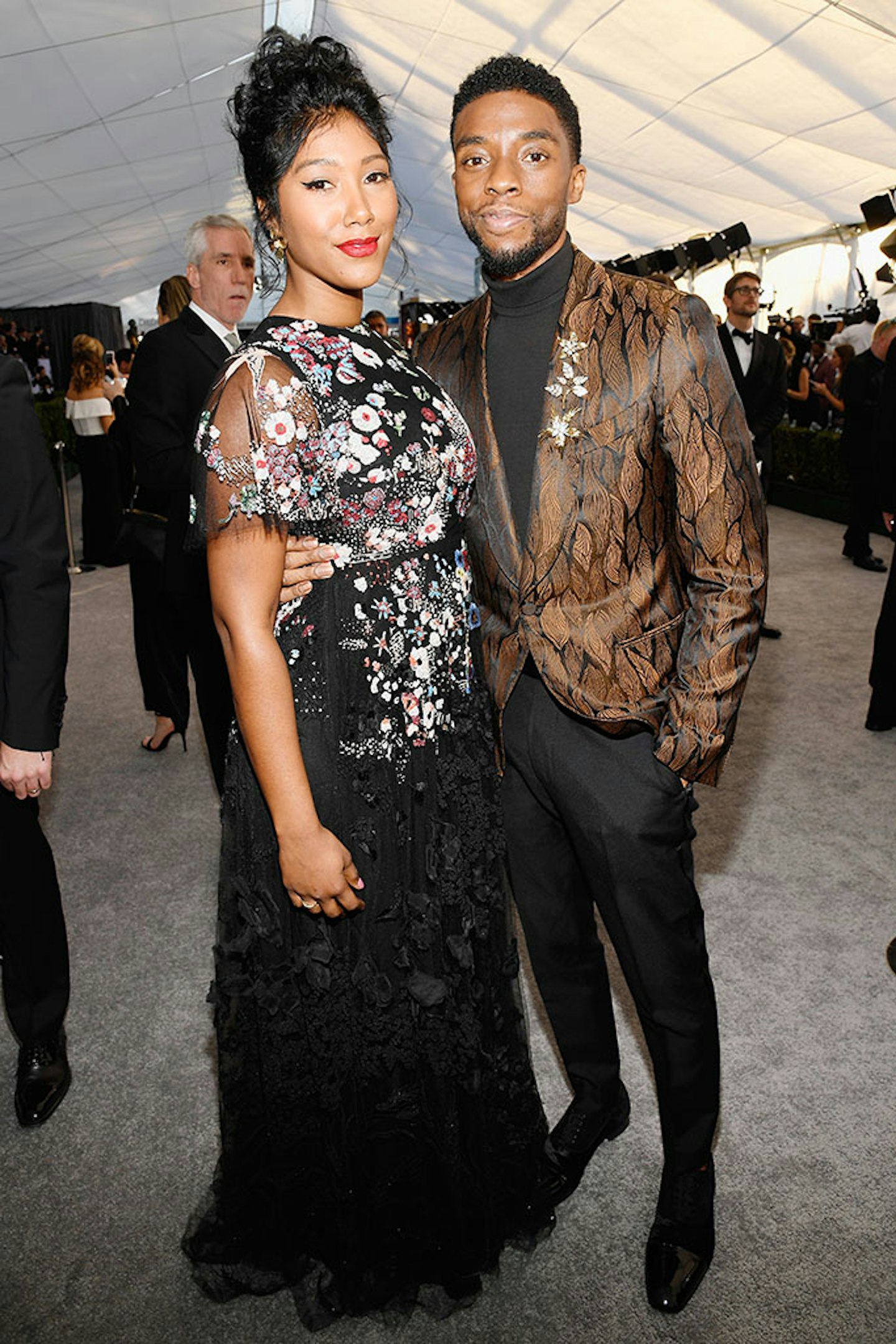 Simone Ledward and Chadwick Boseman
