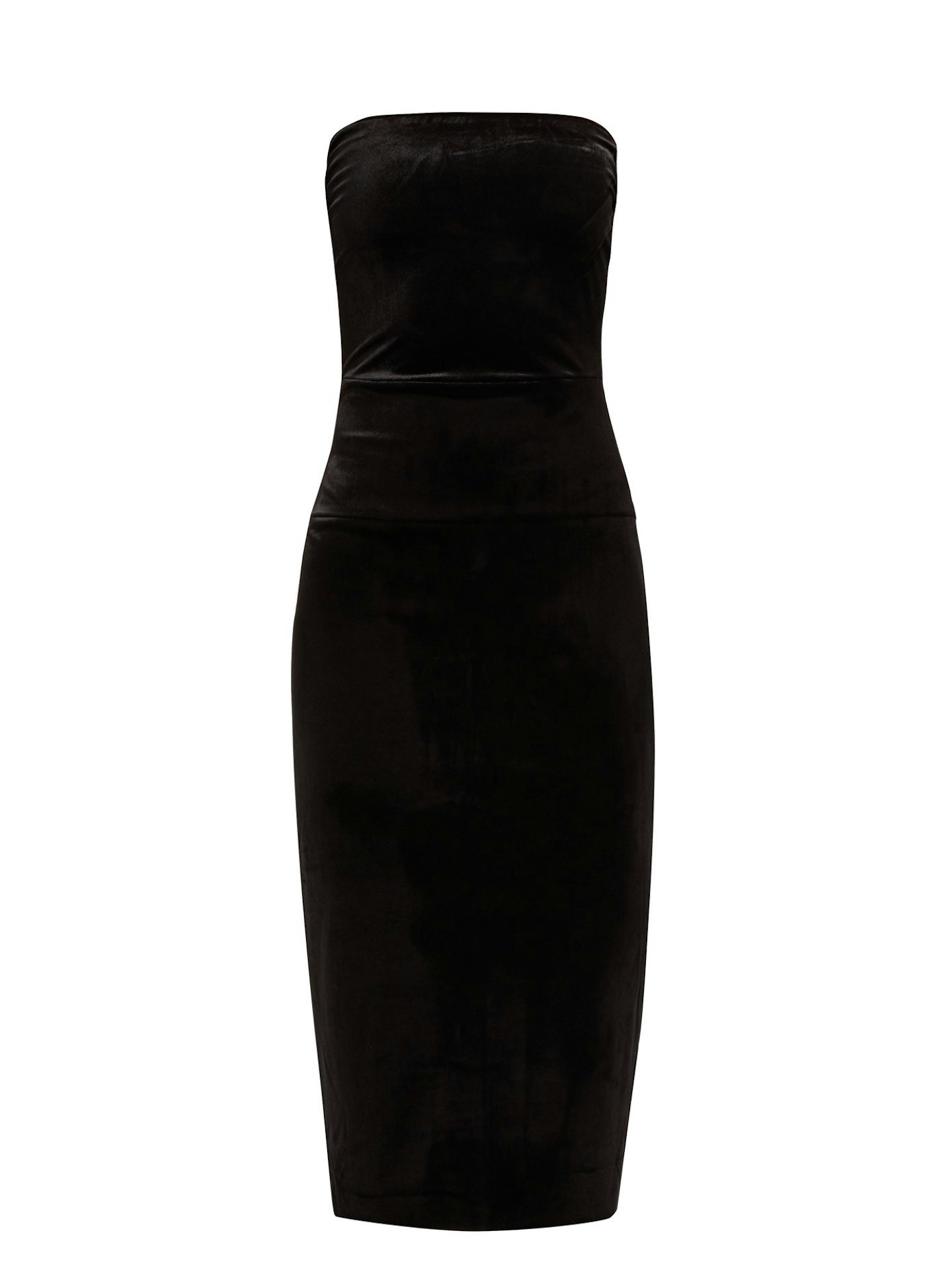 Norma Kamali, Strapless Velvet Midi Dress £145, Matchesfashion.com