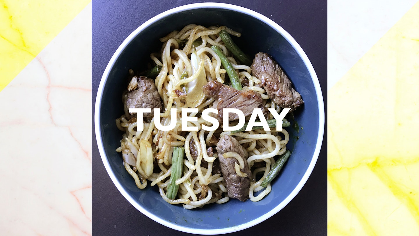 Tuesday – Ginger beef stir fry, 15 mins