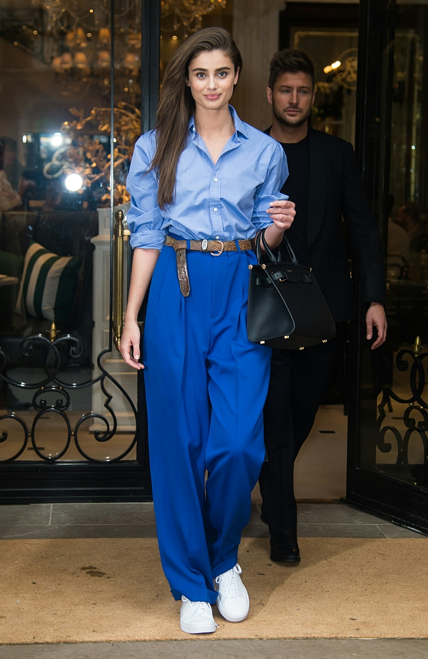 Taylor Hill leaving the Ralph Lauren fashion show.