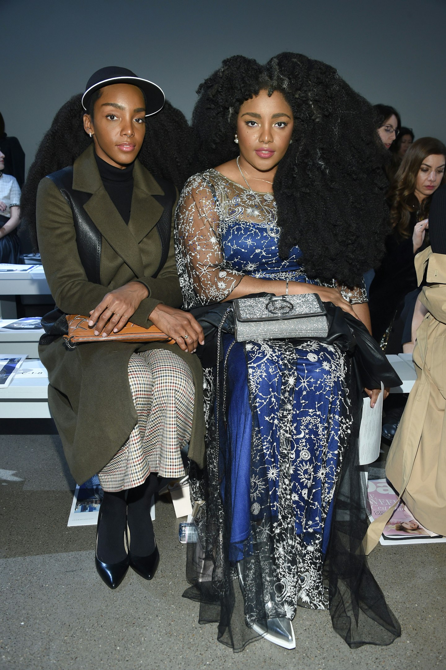 Cipriana Quann and TK Wonder at the Elie Tahari fashion show.