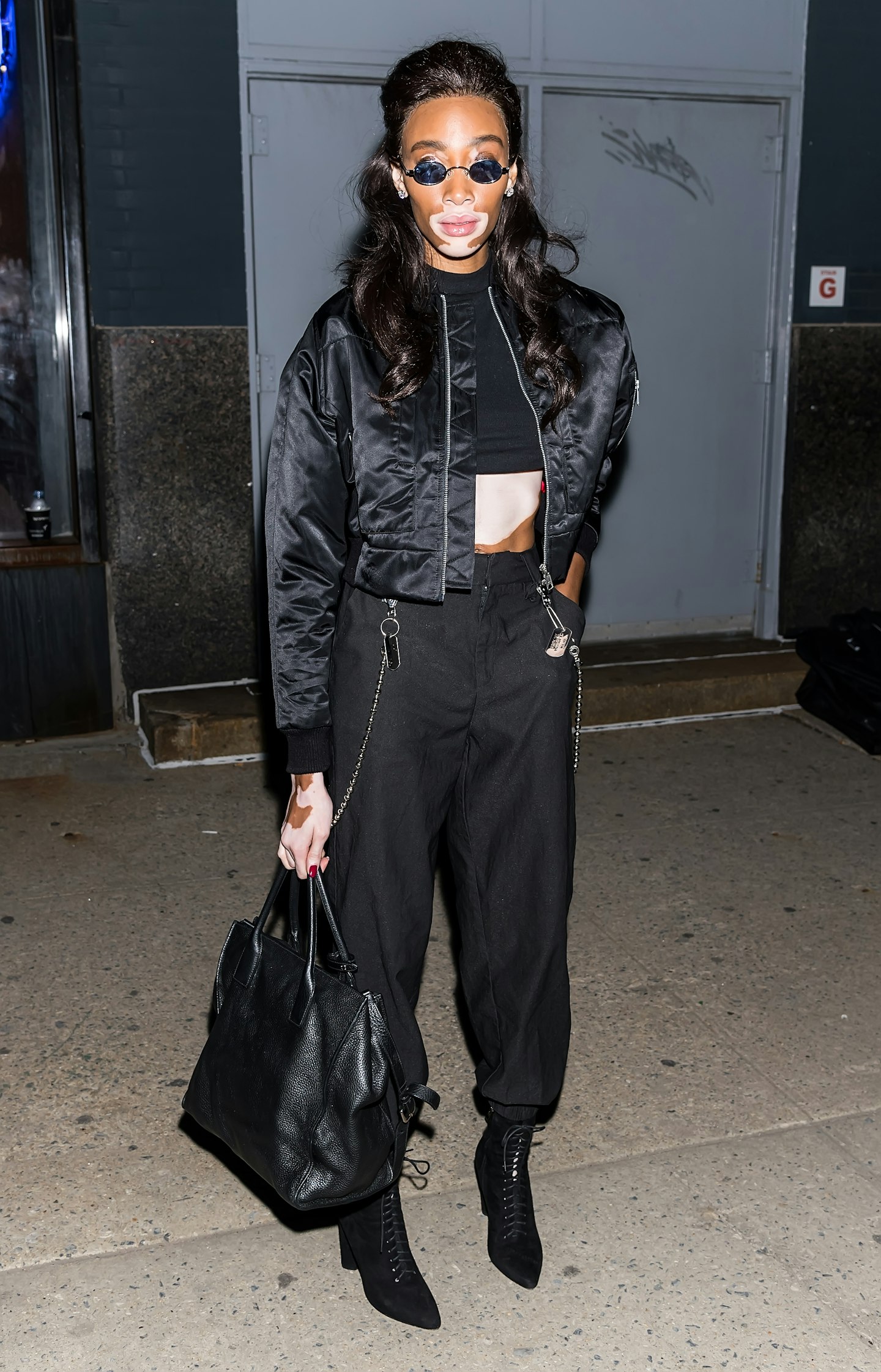 Winnie Harlow leaving the Prabal Gurung fashion show.