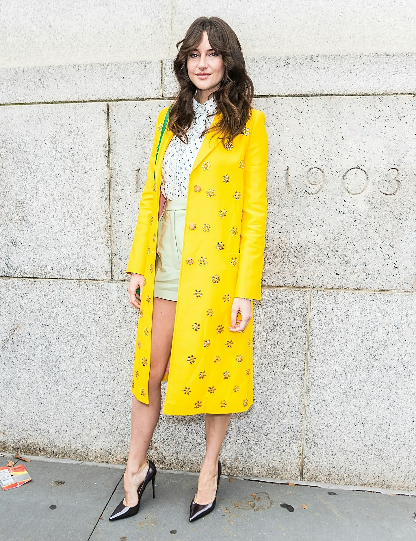 Shailene Woodley arriving at  Carolina Herrera's Autumn Winter 2019 show.