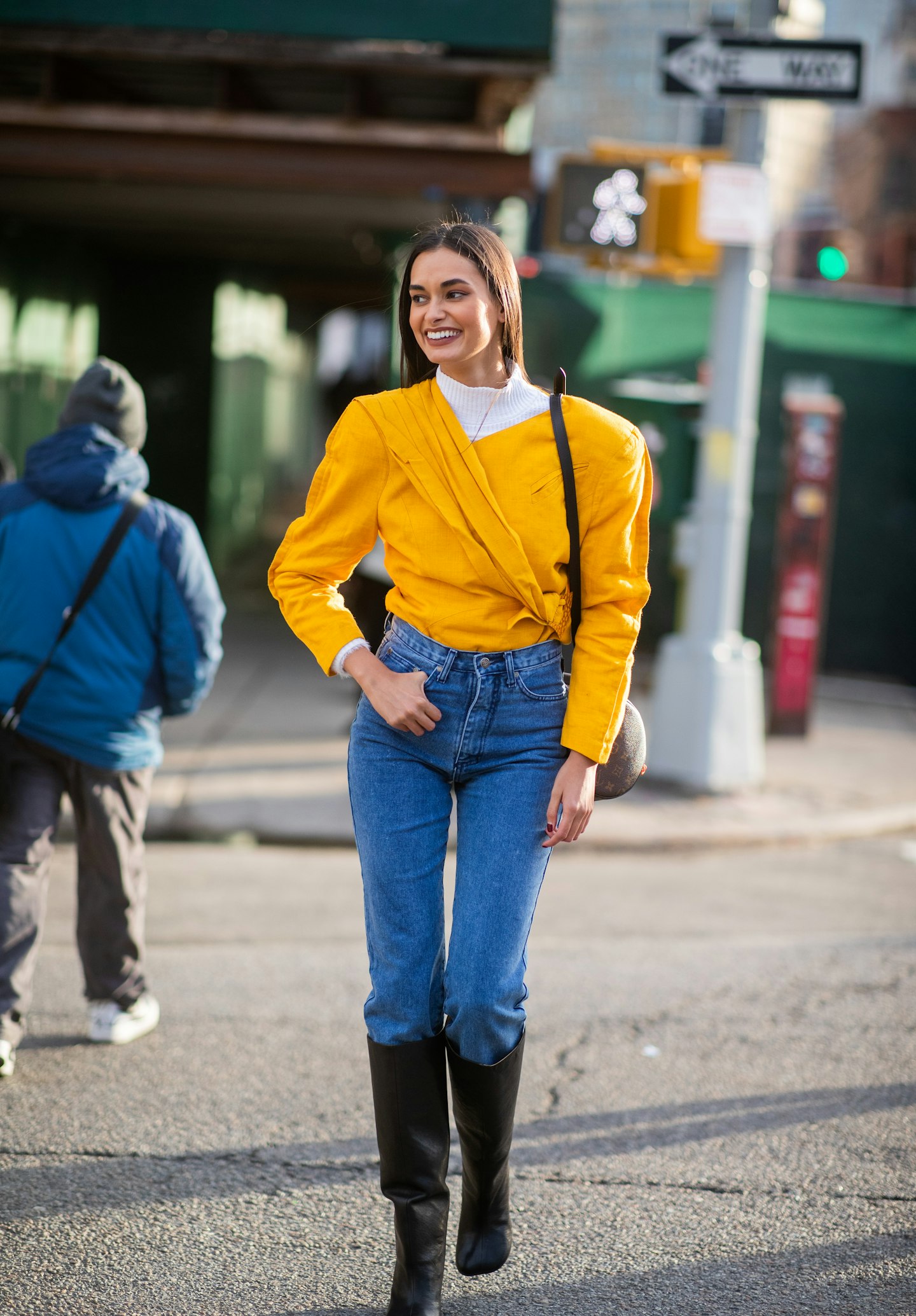 trousers tucked into boots nyfw