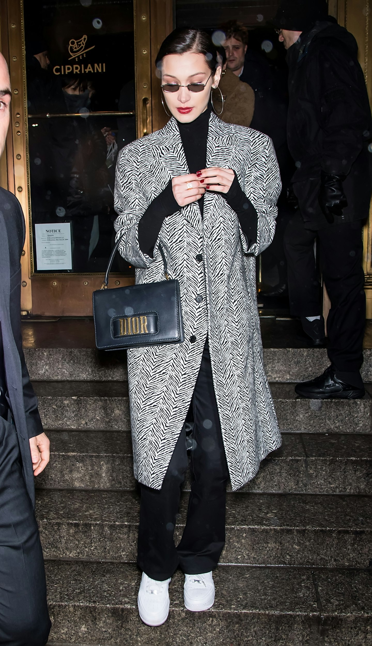 Bella Hadid leaving the Oscar de la Renta fashion show.