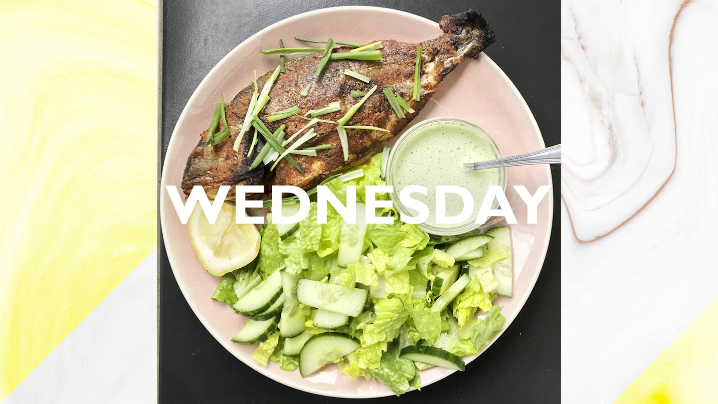 Wednesday – Whole tandoori bream, 20 mins + marinating time