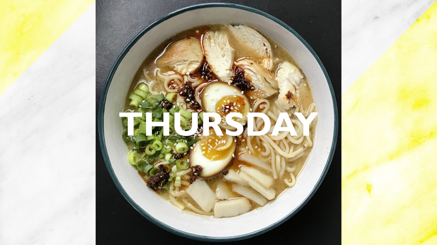 Thursday – Quick chicken ramen, 40 mins