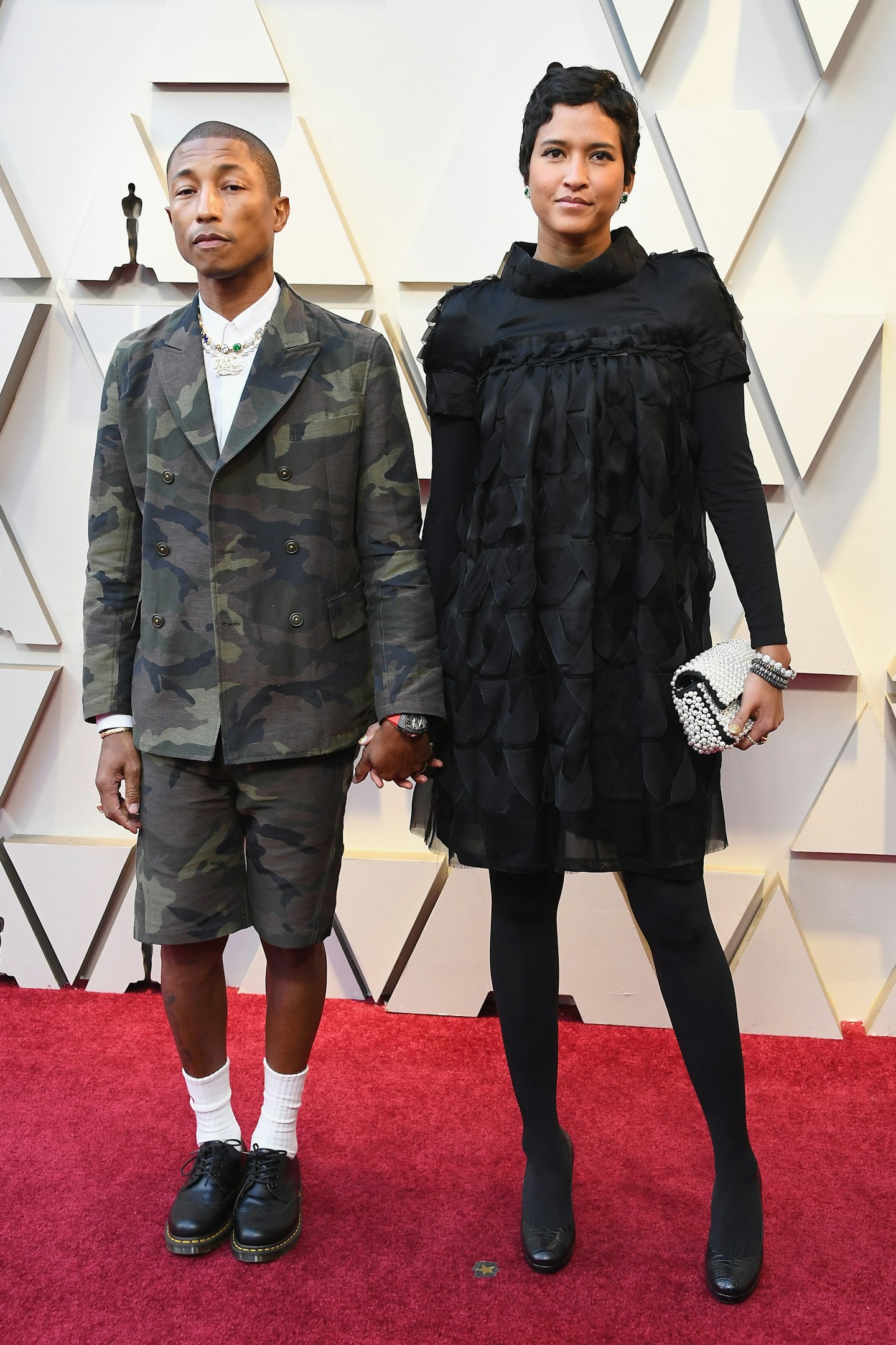 Pharrell Williams and Helen Lasichanh at the 2019 Oscars