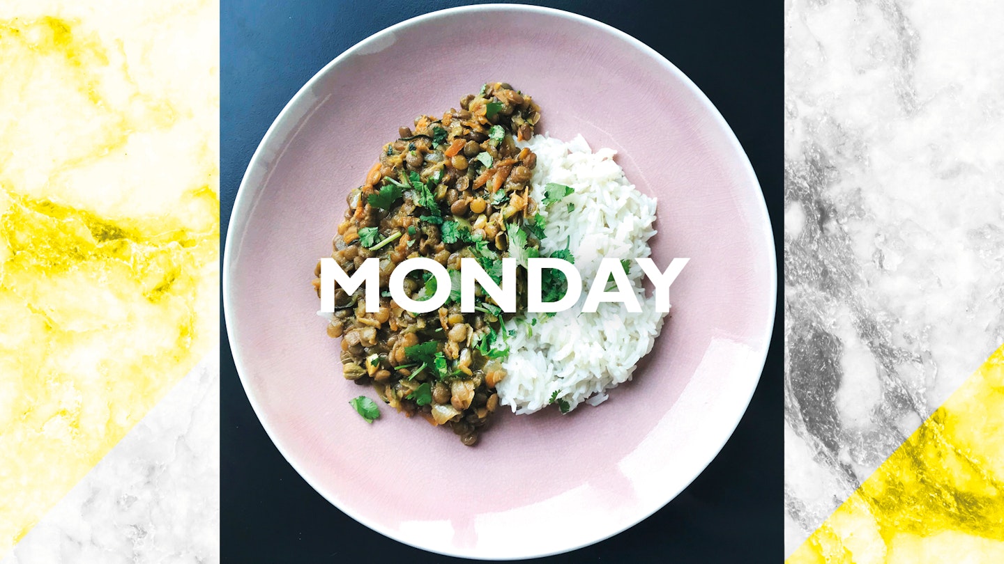 Monday – Coconut & green lentil curry, 25 mins