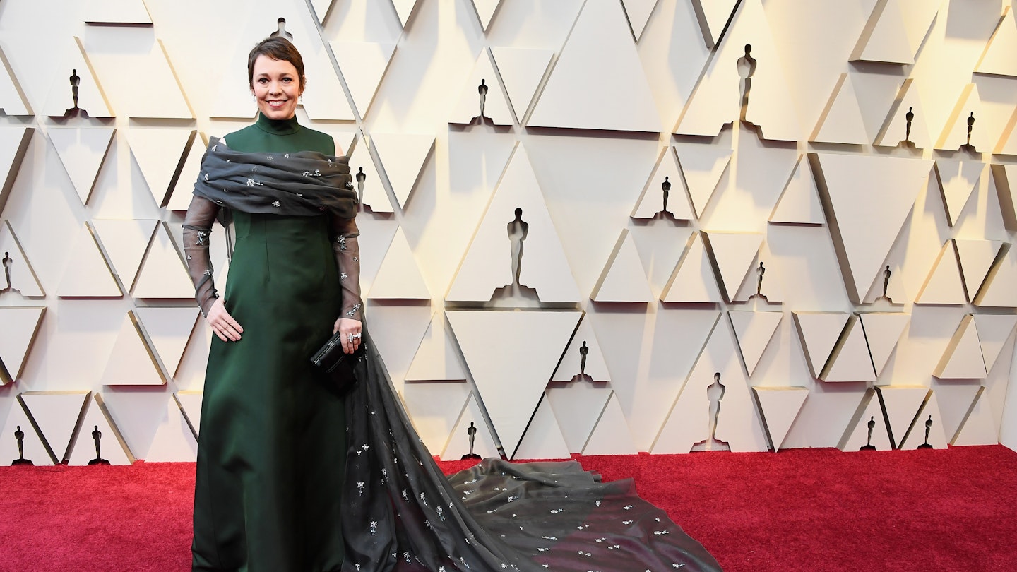 Olivia Colman Prada dress Oscars 2019