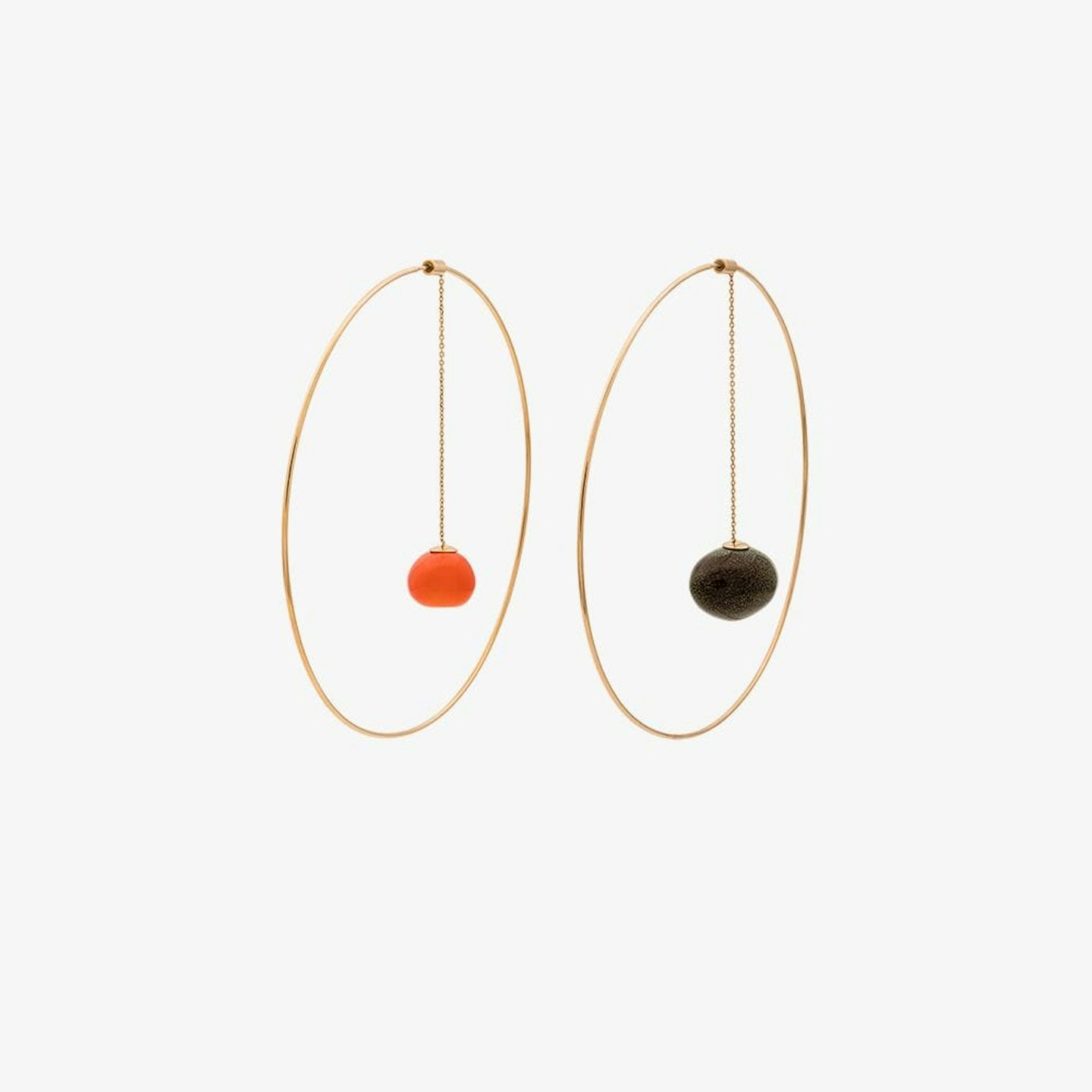 Jacquemus Gold-tone L'Orange Dangling Pendant Hoop Earrings, £100