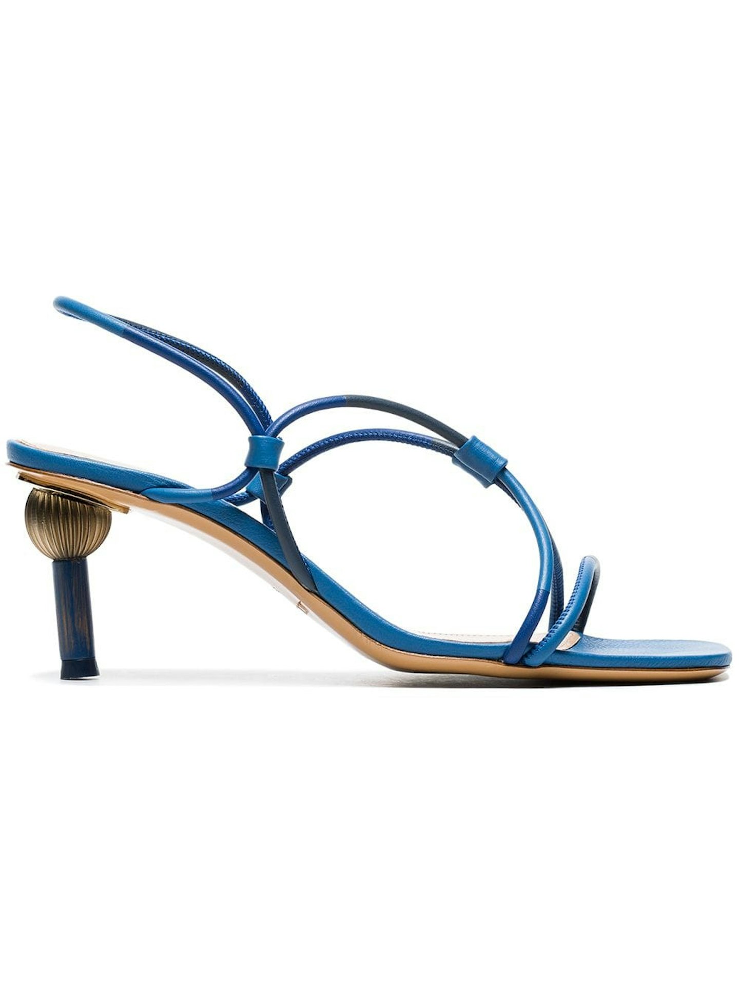 Jacquemus Blue Olbia Crossover Strap Leather Slingback Sandals, £540