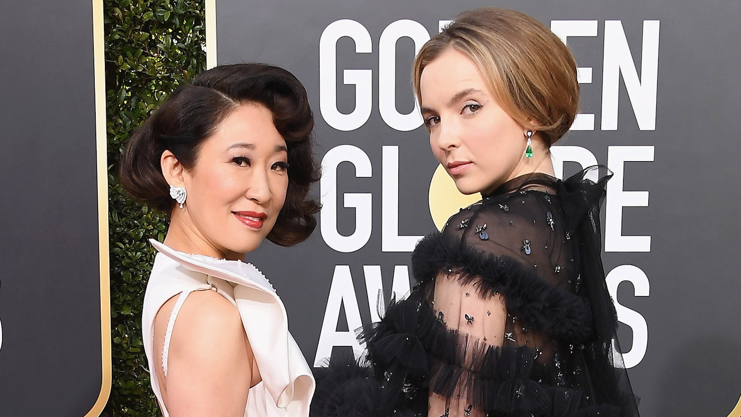 Sandra Oh and Jodie Comer at the Golden Globe Awards 2019