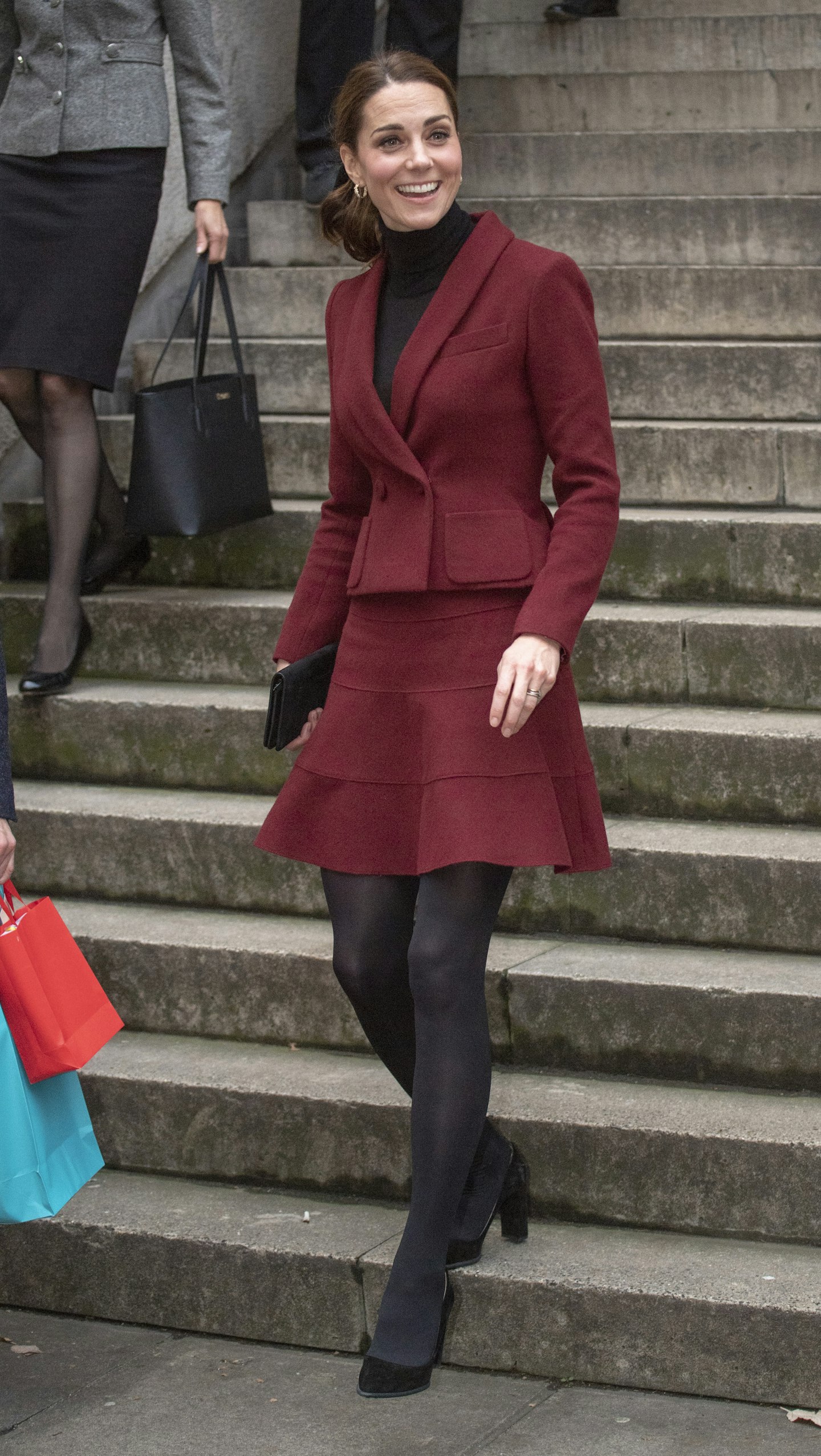 Kate Middleton red skirt suit 2018