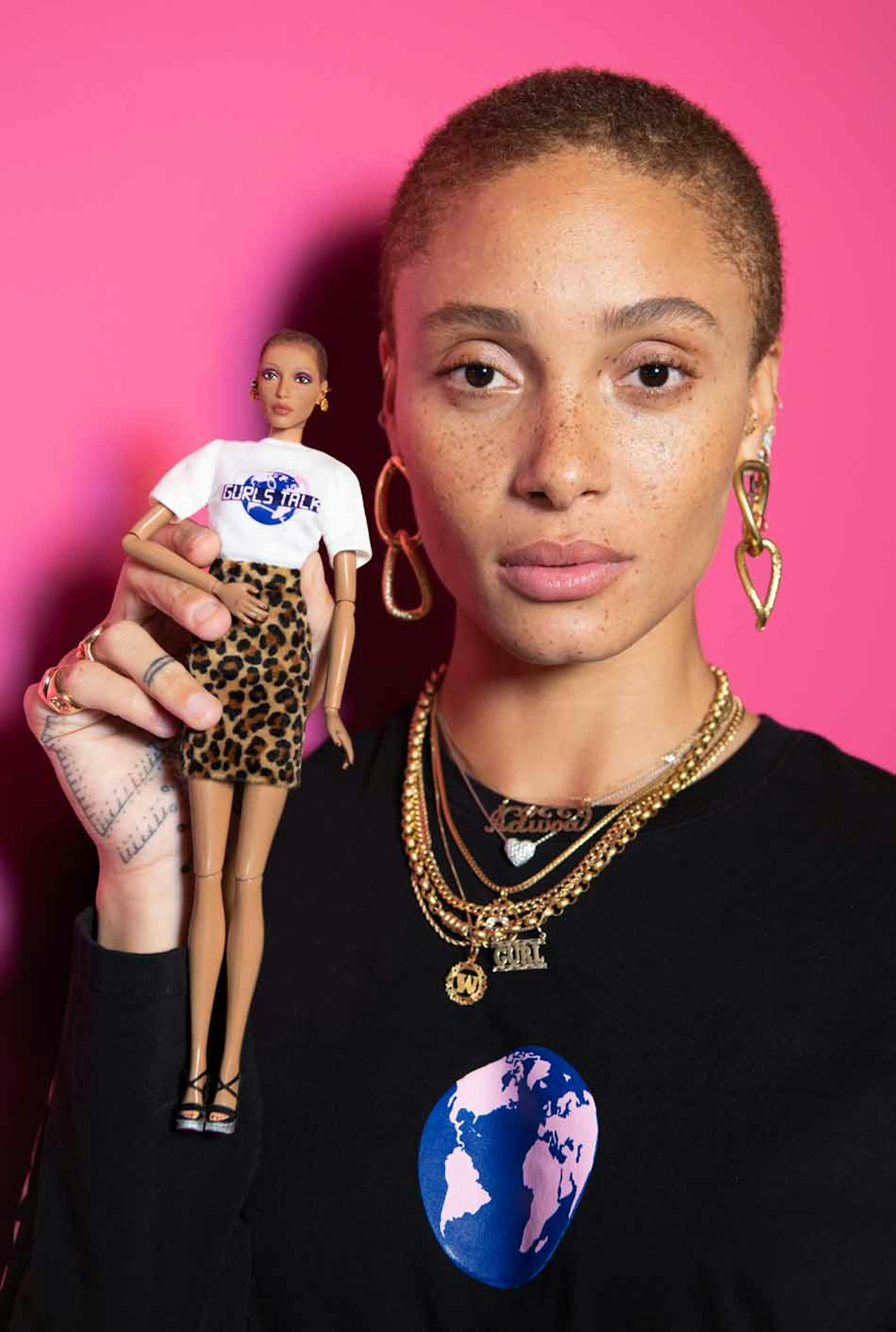 Adwoa Aboah and Barbie doll