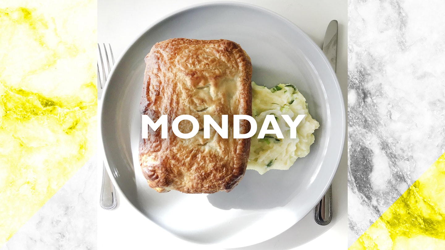 Monday – Creamy mushroom pie & champ mash, 45 mins