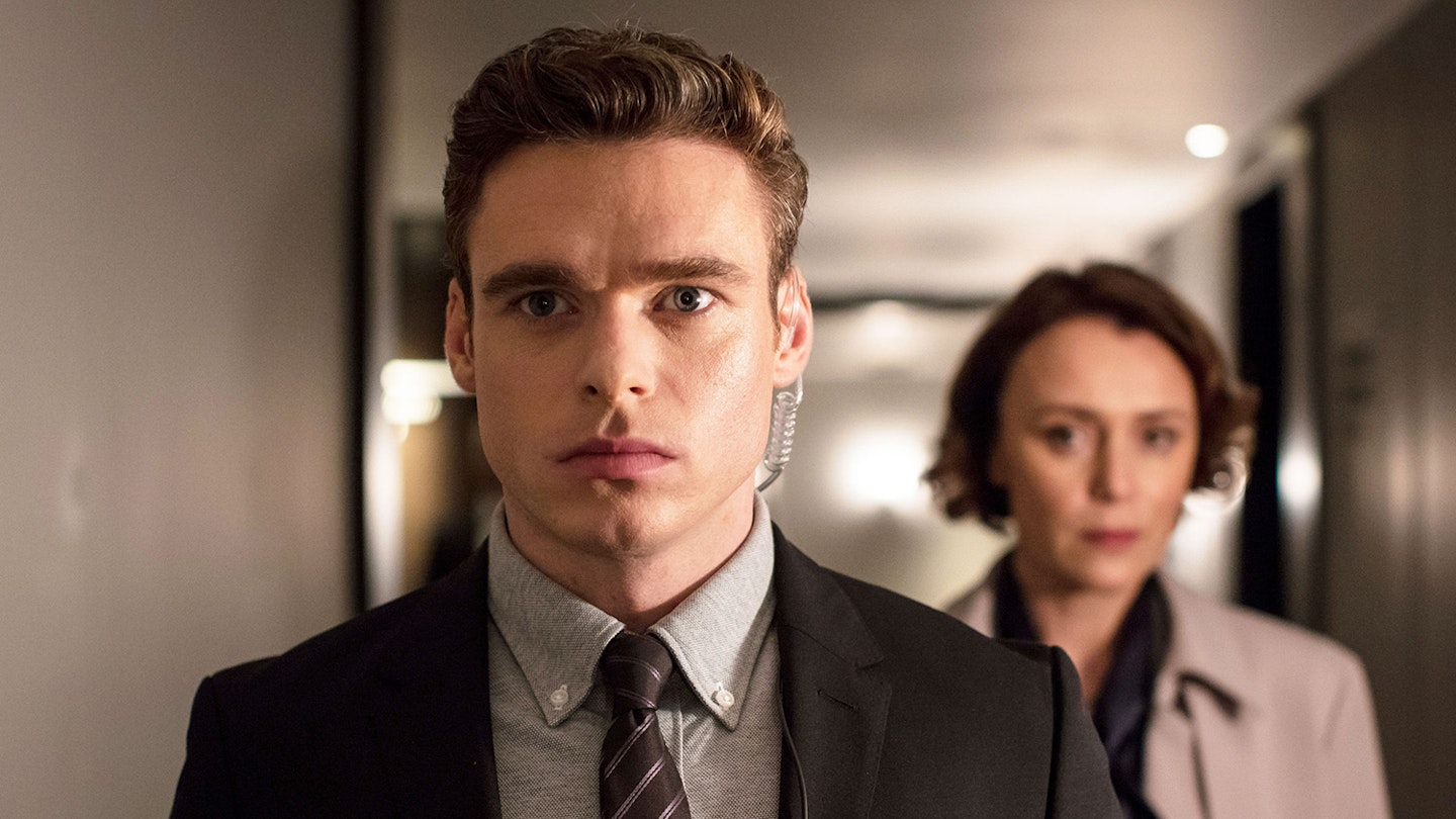 Still from BBC's Bodyguard with Richard Madden and Keeley Hawes 