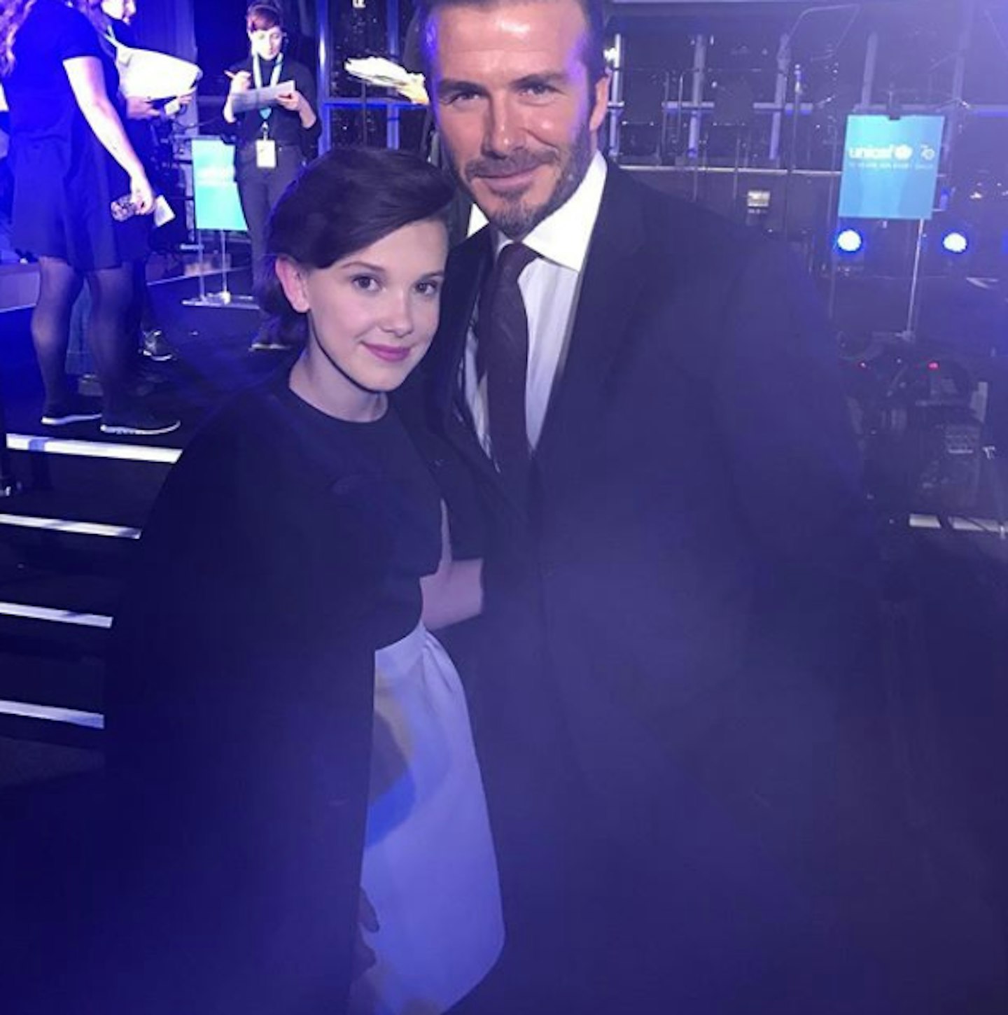 Milly Bobby Brown and David Beckham