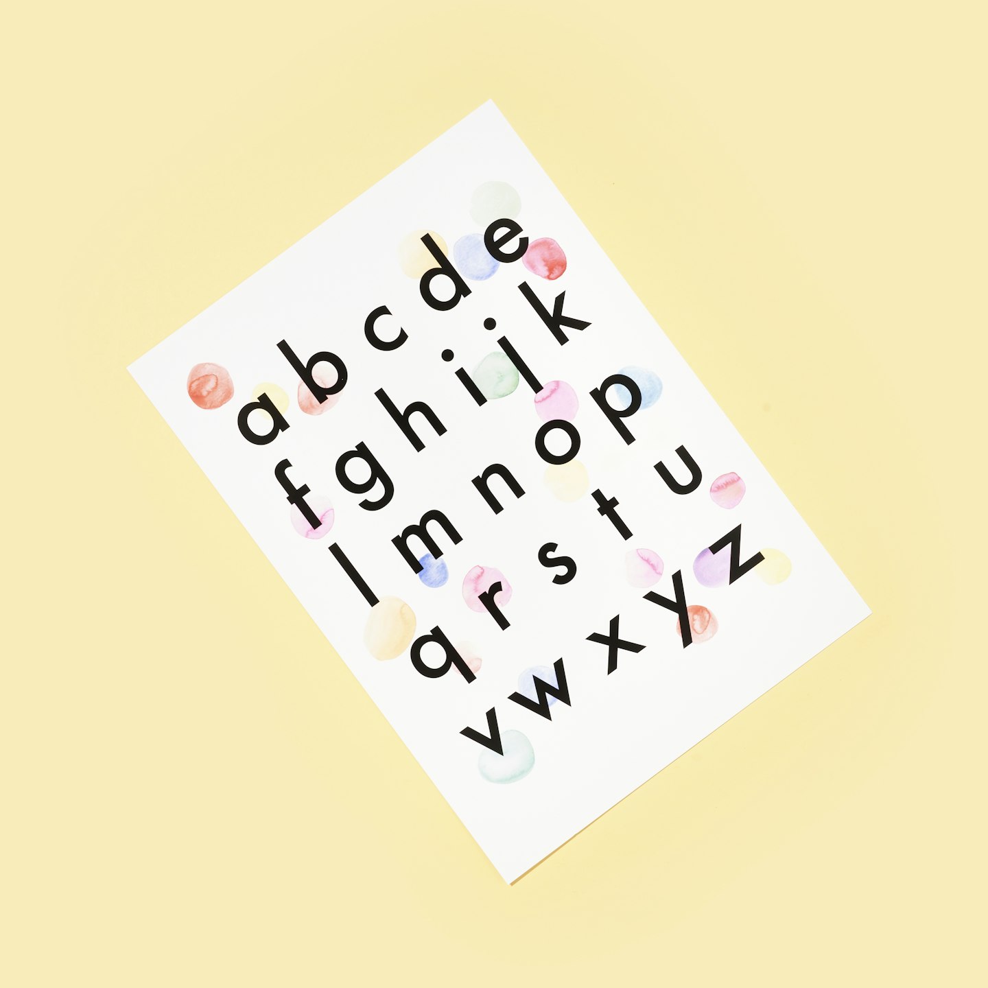 A3 Confetti Alphabet Chart Children's Print from Wonder and Rah, £25