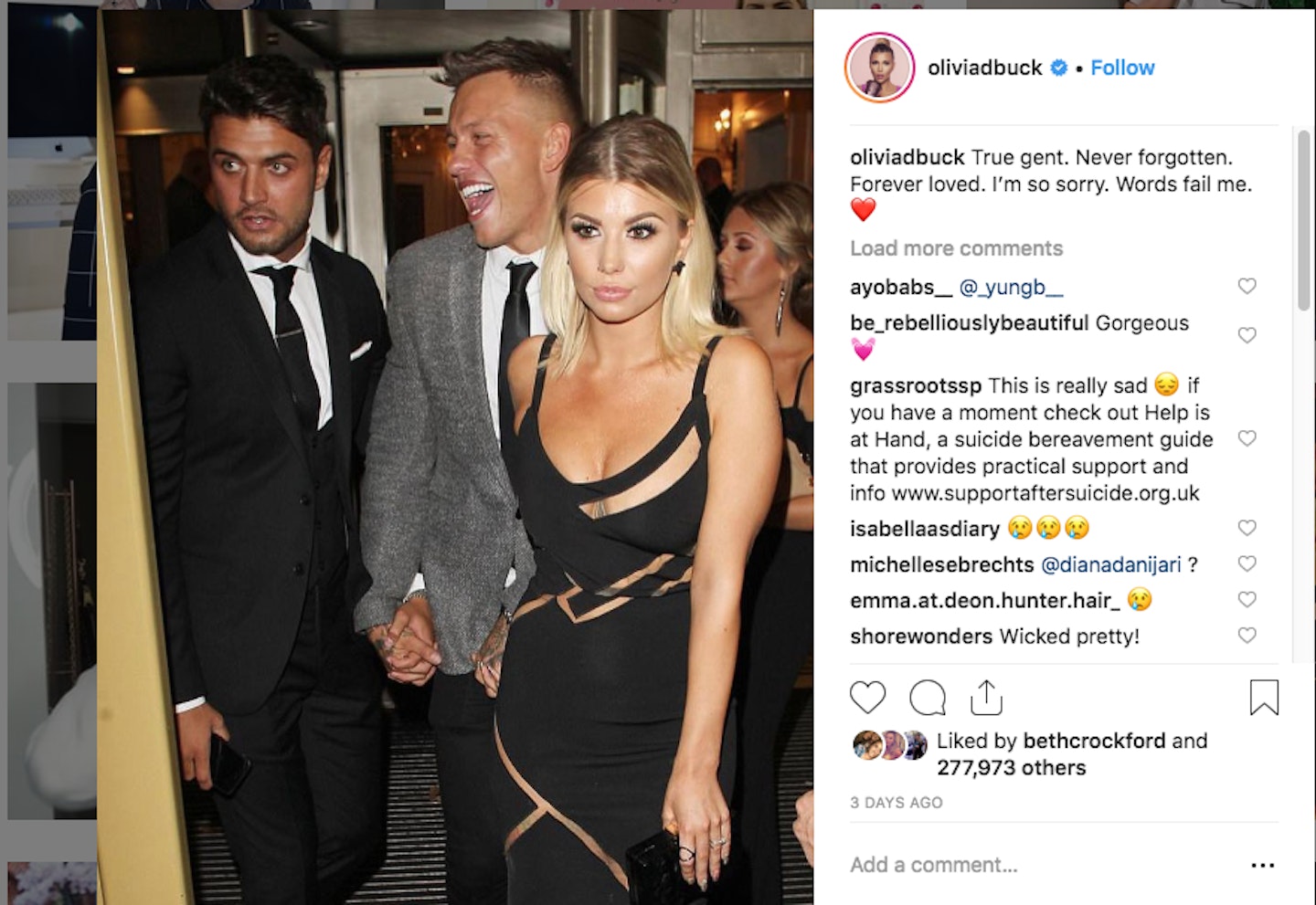 Olivia Buckland pays tribute to Mike Thalassitis