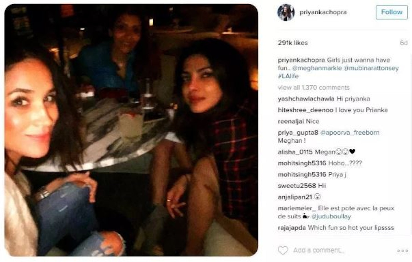 Priyanka Chopra shares Instagram photo of Meghan Markle