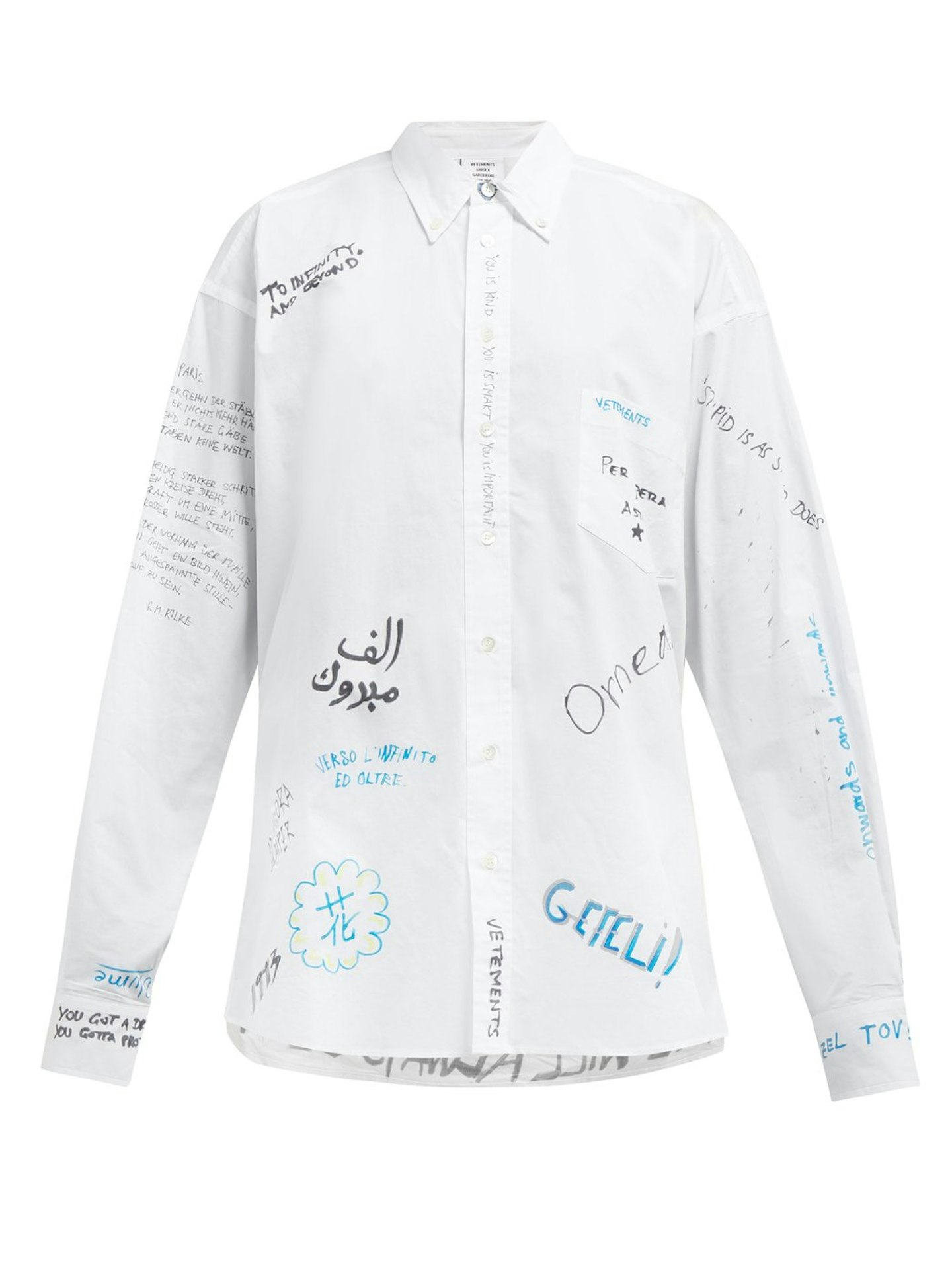 Vetements school leaver shirt £800 Matches 