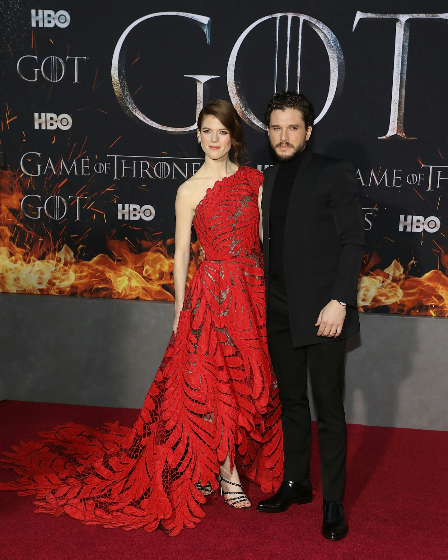 Kit Harrington posed with his former co-star (and IRL wife) Rose Leslie