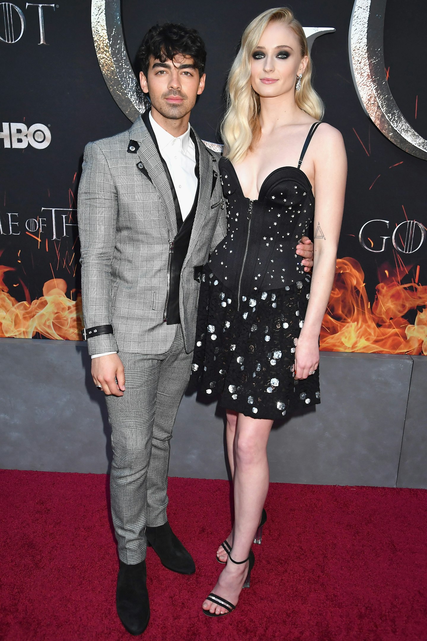 Joe Jonas accompanied his fiancu00e9e, Sophie Turner, to the premiere