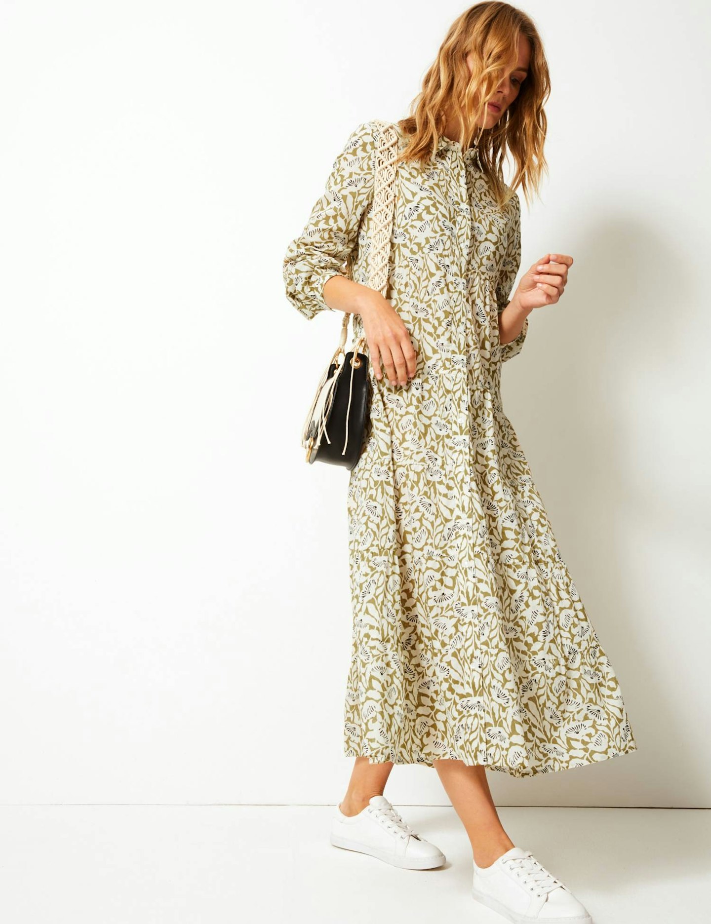 Pure Cotton Tiered Shirt Dress, £45