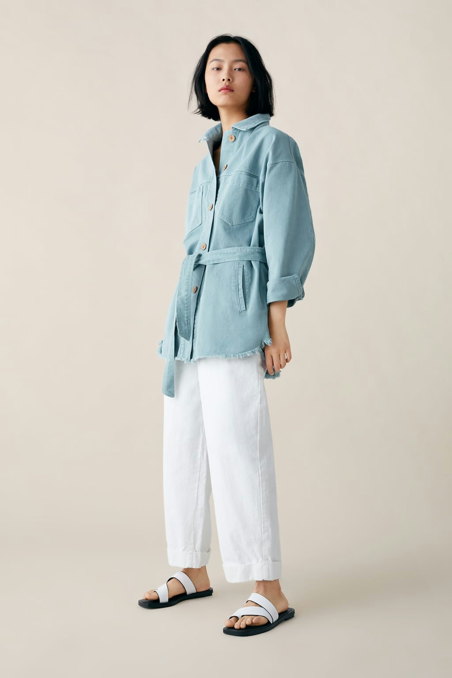 Zara, Blue Belted Jacket, £49.99