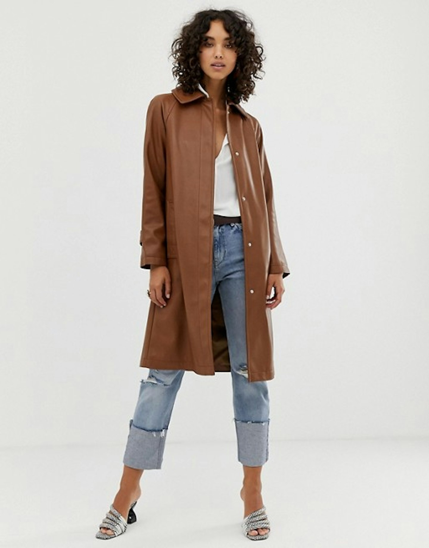 ASOS, Leather Look Trench Coat, £65