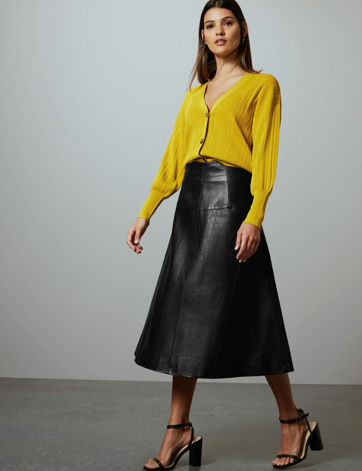 M&S, Leather Midi Skirt, £199