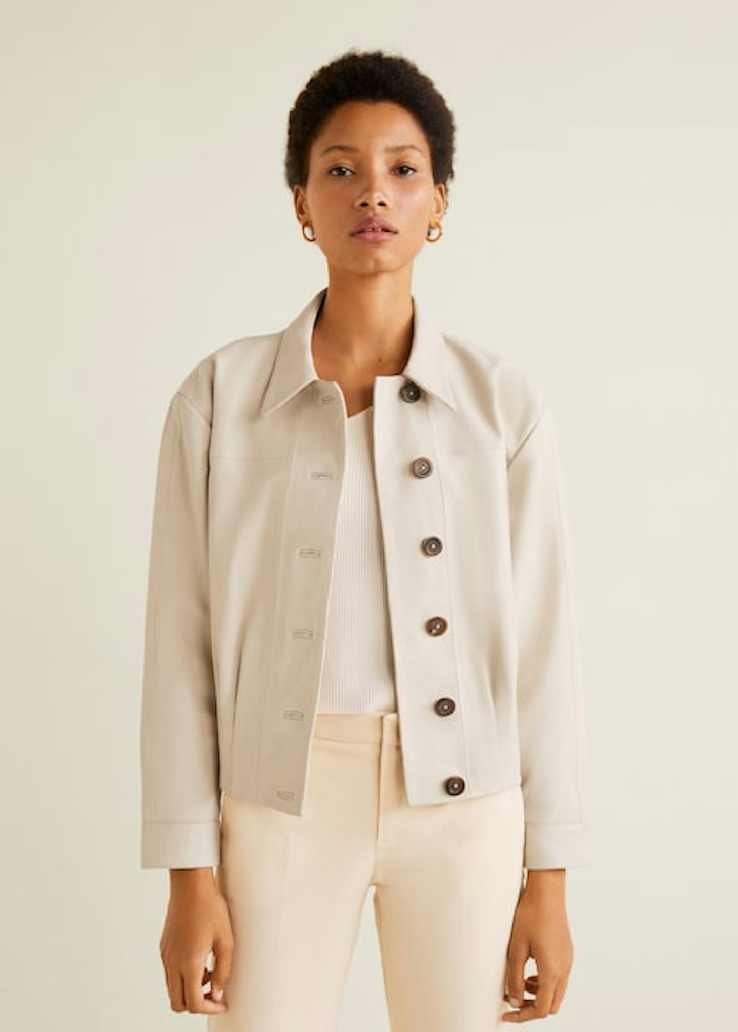 Mango, Buttoned Leather Jacket, £199