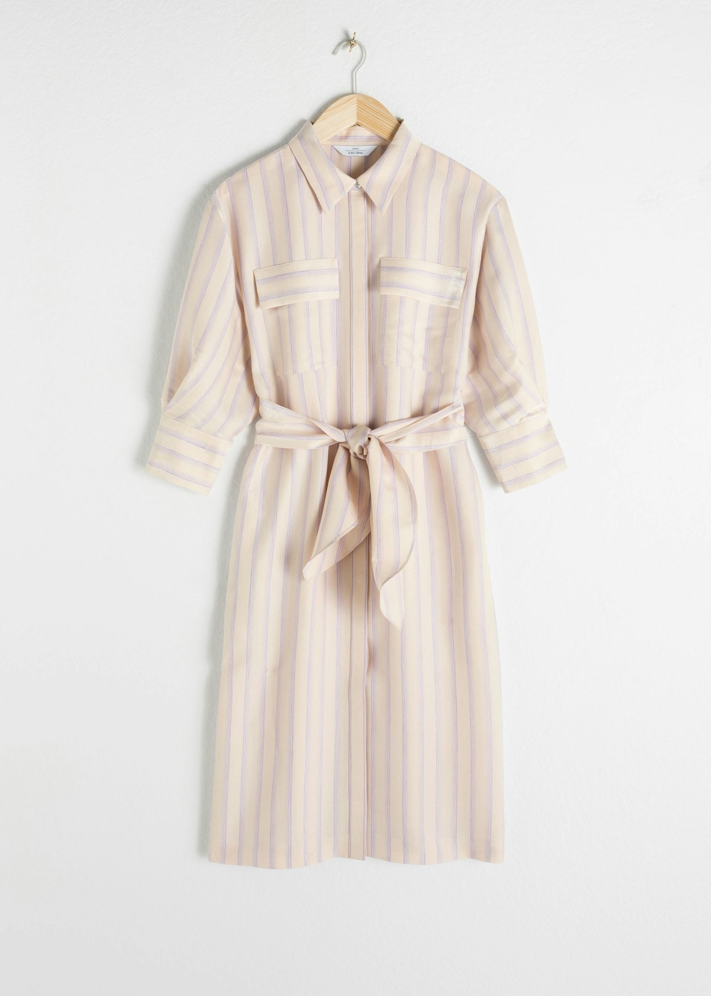 Striped Puff Sleve Midi Dress, £110