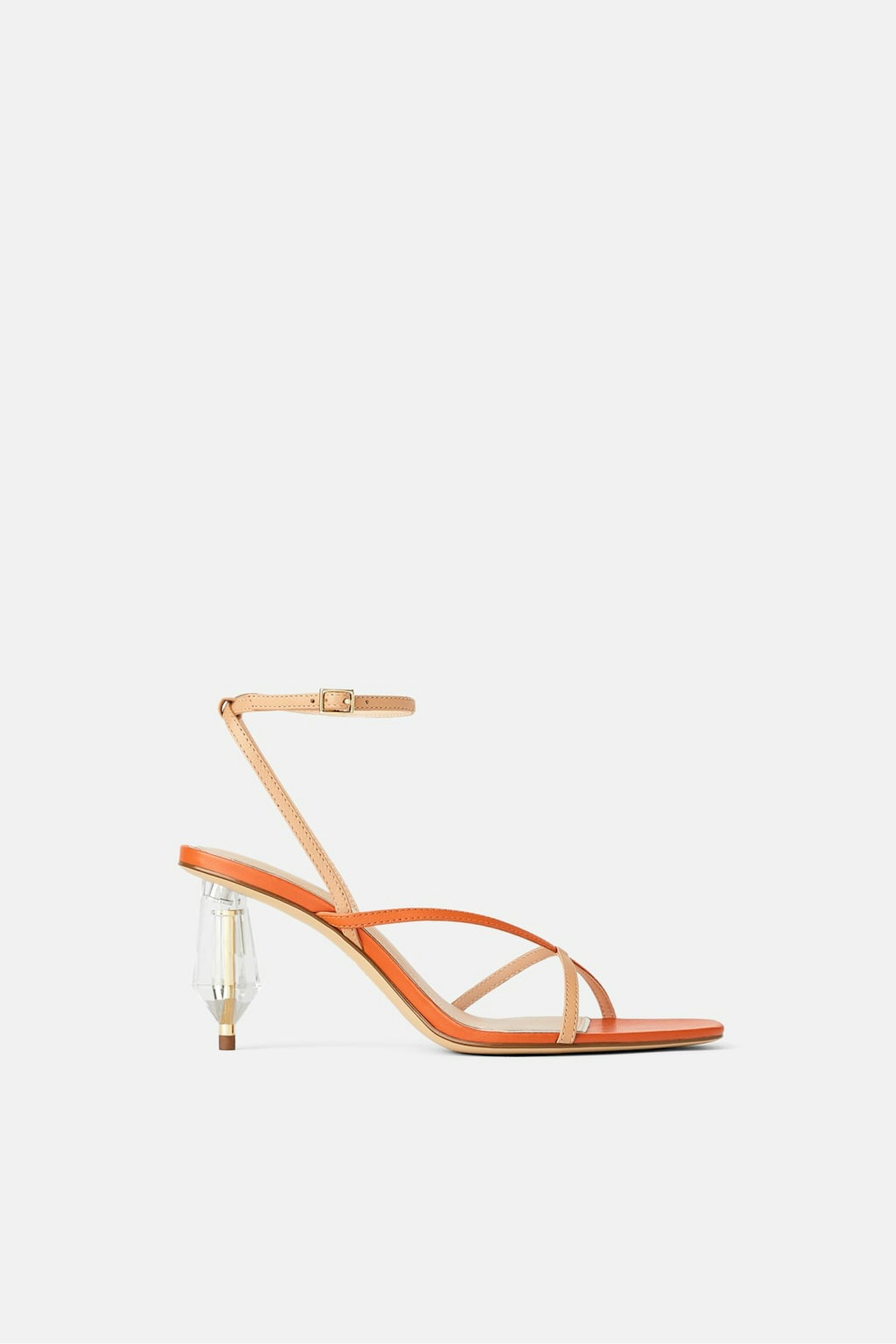 Zara, Leather Sandals With Geometric Heel, £69.99