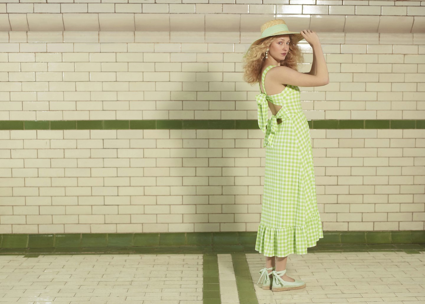 warehouse x shrimps gingham dress
