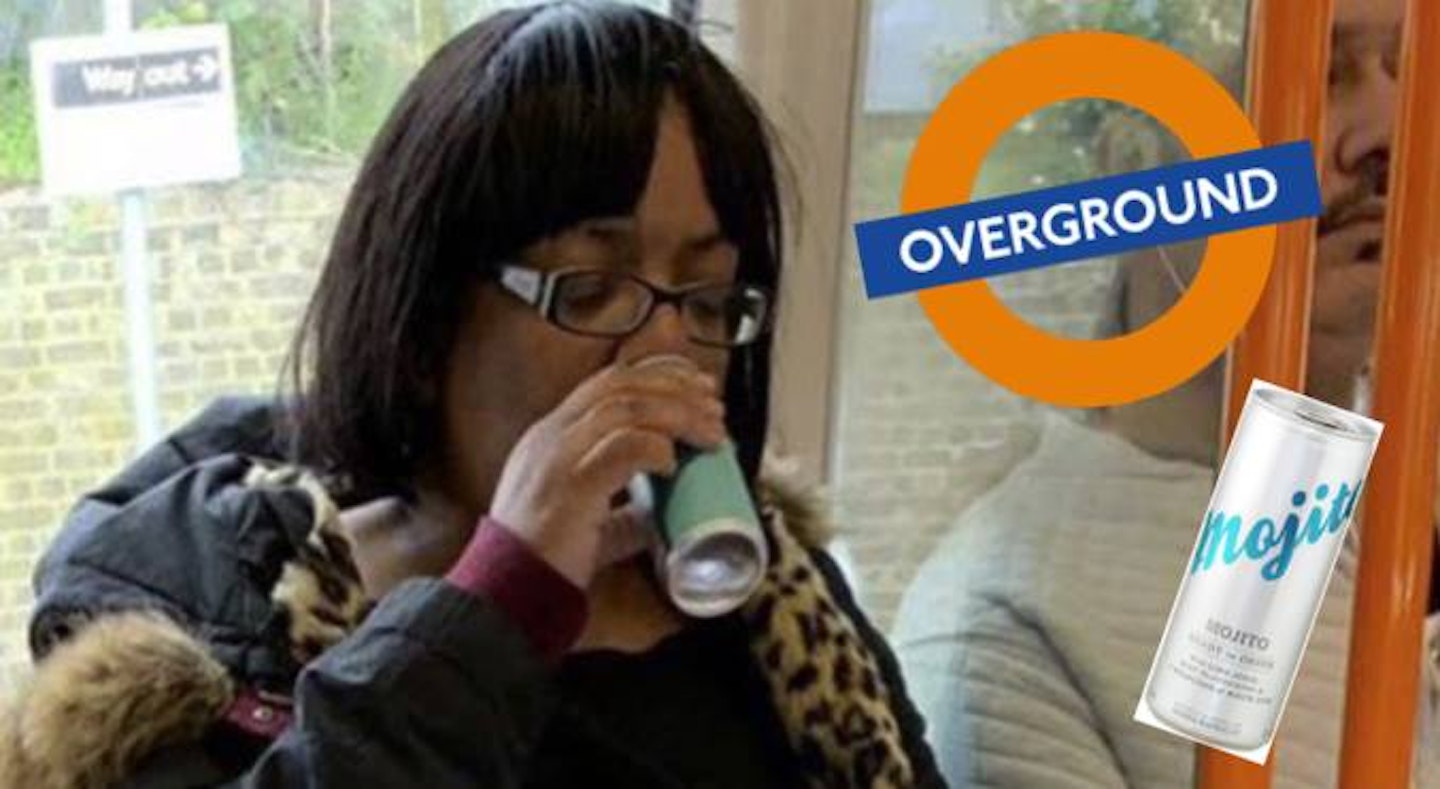 Diane Abbott sips a mojito on the overground