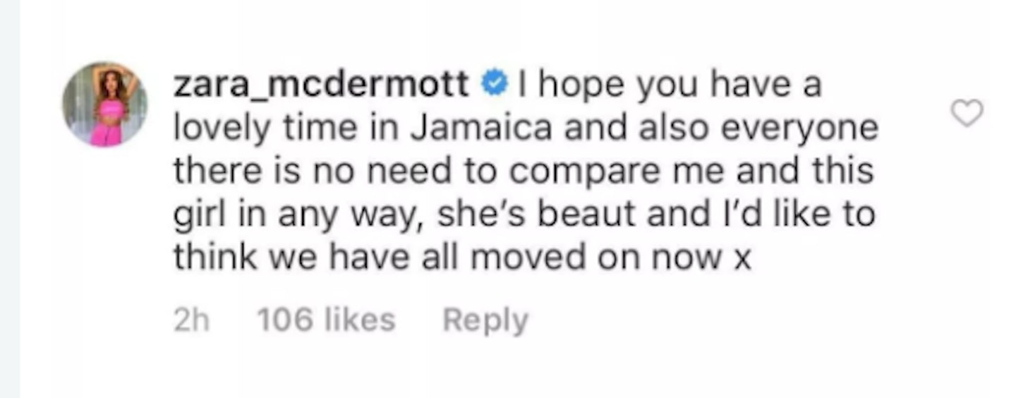 ZARA MCDERMOTT'S TWEET