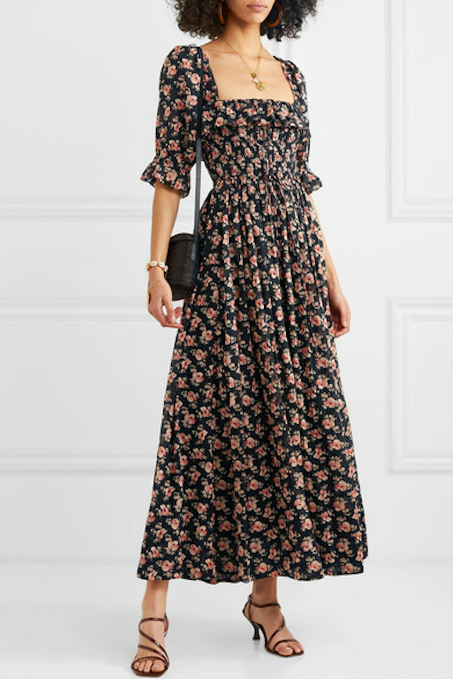 Sol Shirred Floral Maxi Dress, £325
