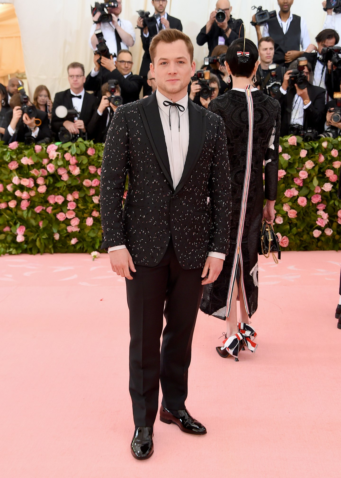 Taron Egerton on the pink carpet