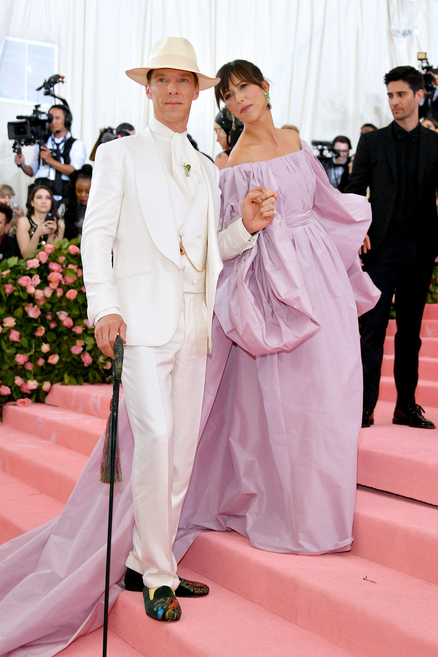 Benedict Cumberbatch and his wife, Sophie Hunter wearing Roksanda